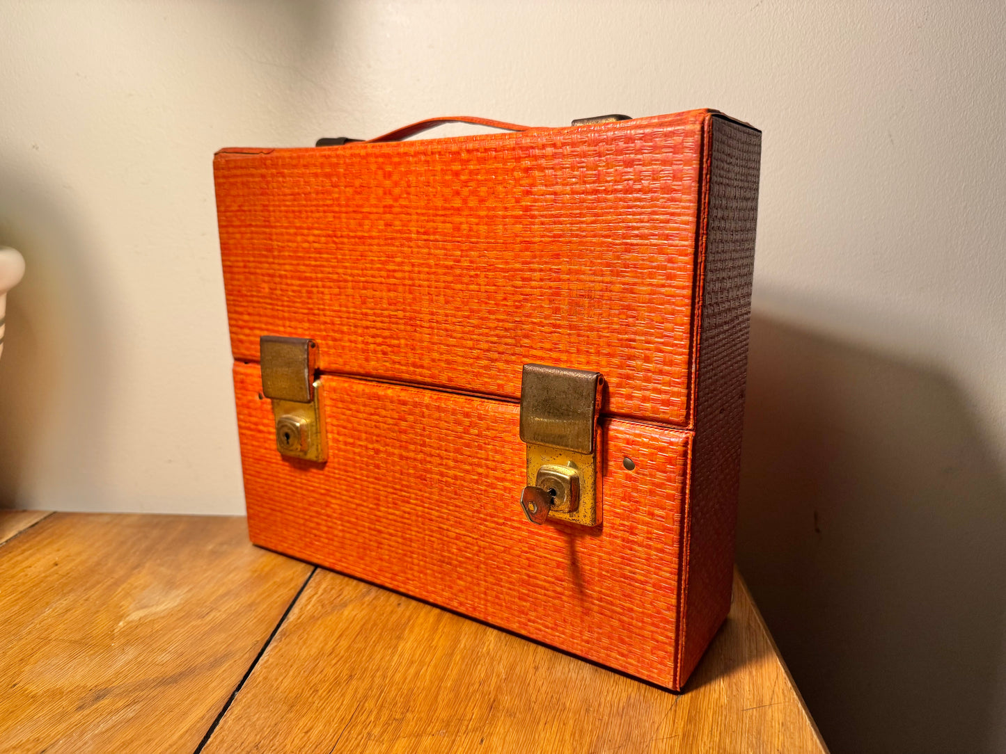 Retro Orange Double Cassette Carry Case | Vintage |