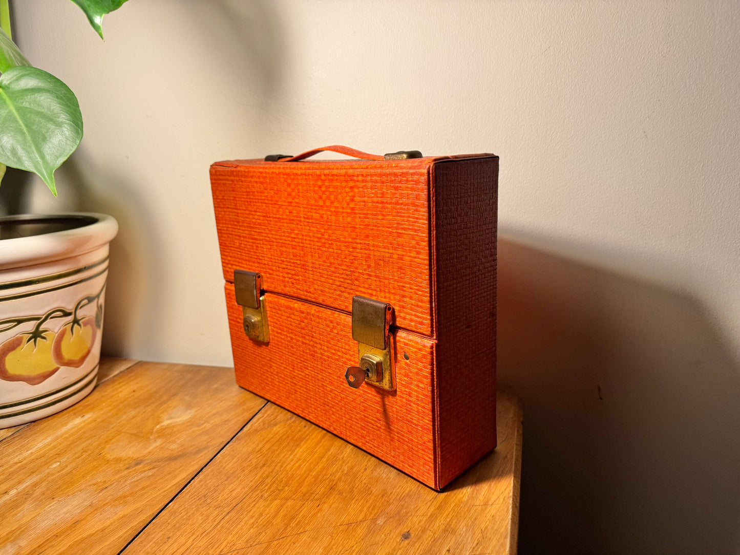 Retro Orange Double Cassette Carry Case | Vintage |