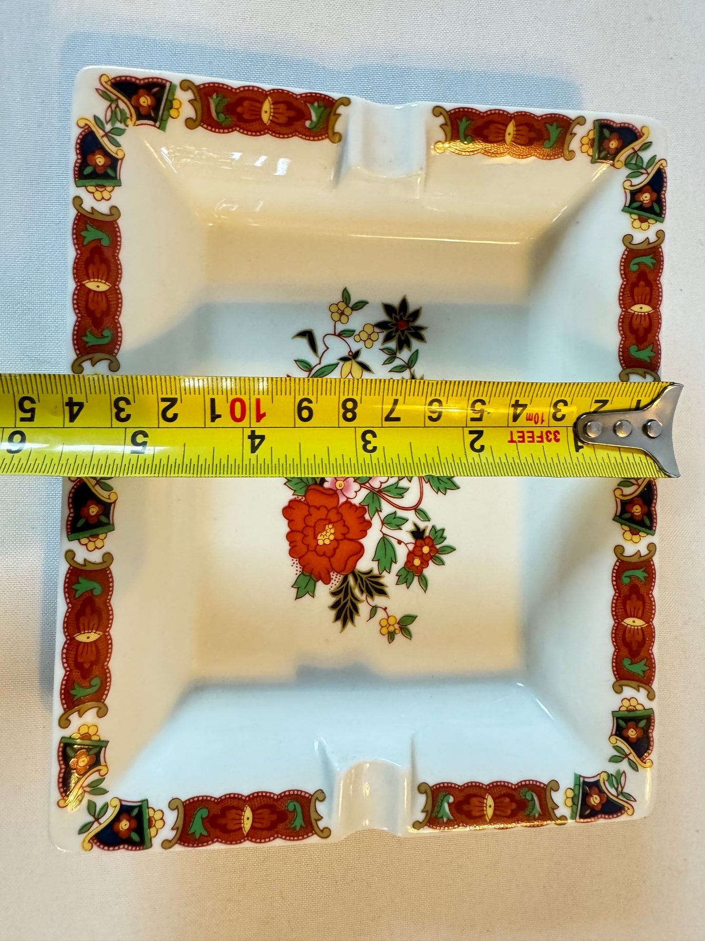 Porcelain Ashtray with Floral Design | Made in Spain | Vintage Retro |