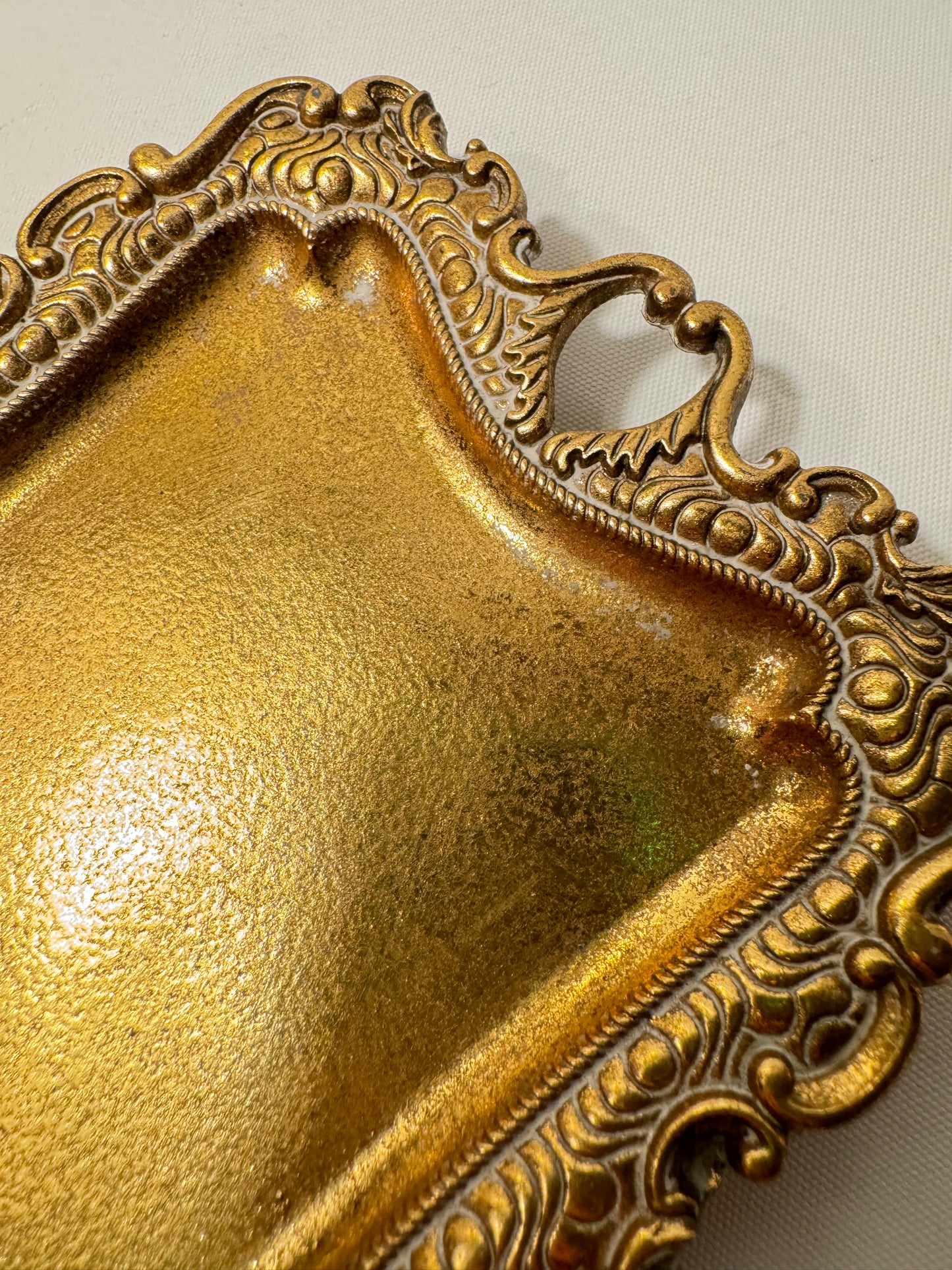 Small Gold Trinket Dish | Vintage Antique Style | Ring & Jewellery Dish |