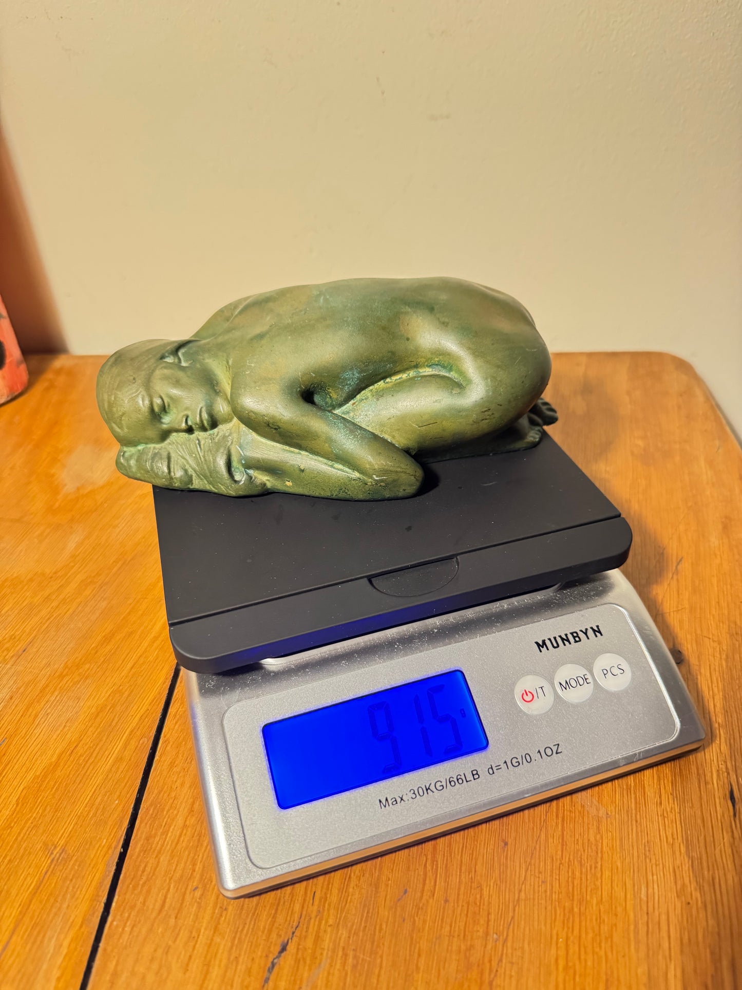 Carved Slate Sleeping Nude Lady Figure With Bronzed Effect Finish | Vintage Decor | Art Deco | Unique | c1930 |