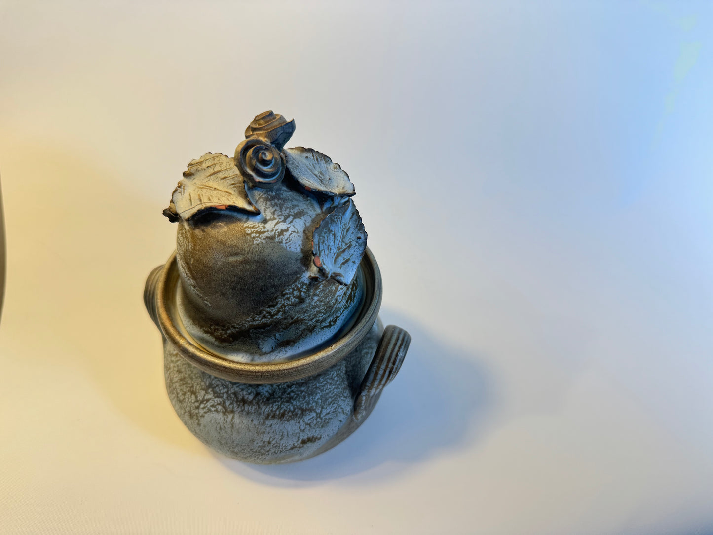 Unusual Shape Stoneware Ceramic Lidded Pot | Studio Pottery | Vintage Retro | Unique Quirky |