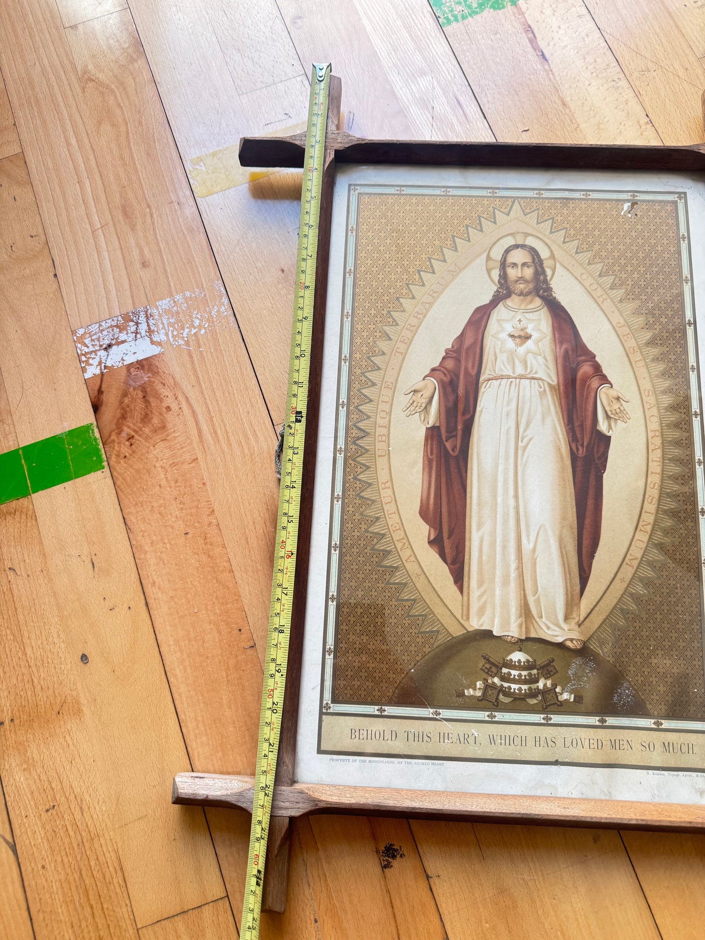 The Sacred Heart of Jesus Antique Framed Art | Vintage Retro | Catholic Holy Religious | Gallery Wall |