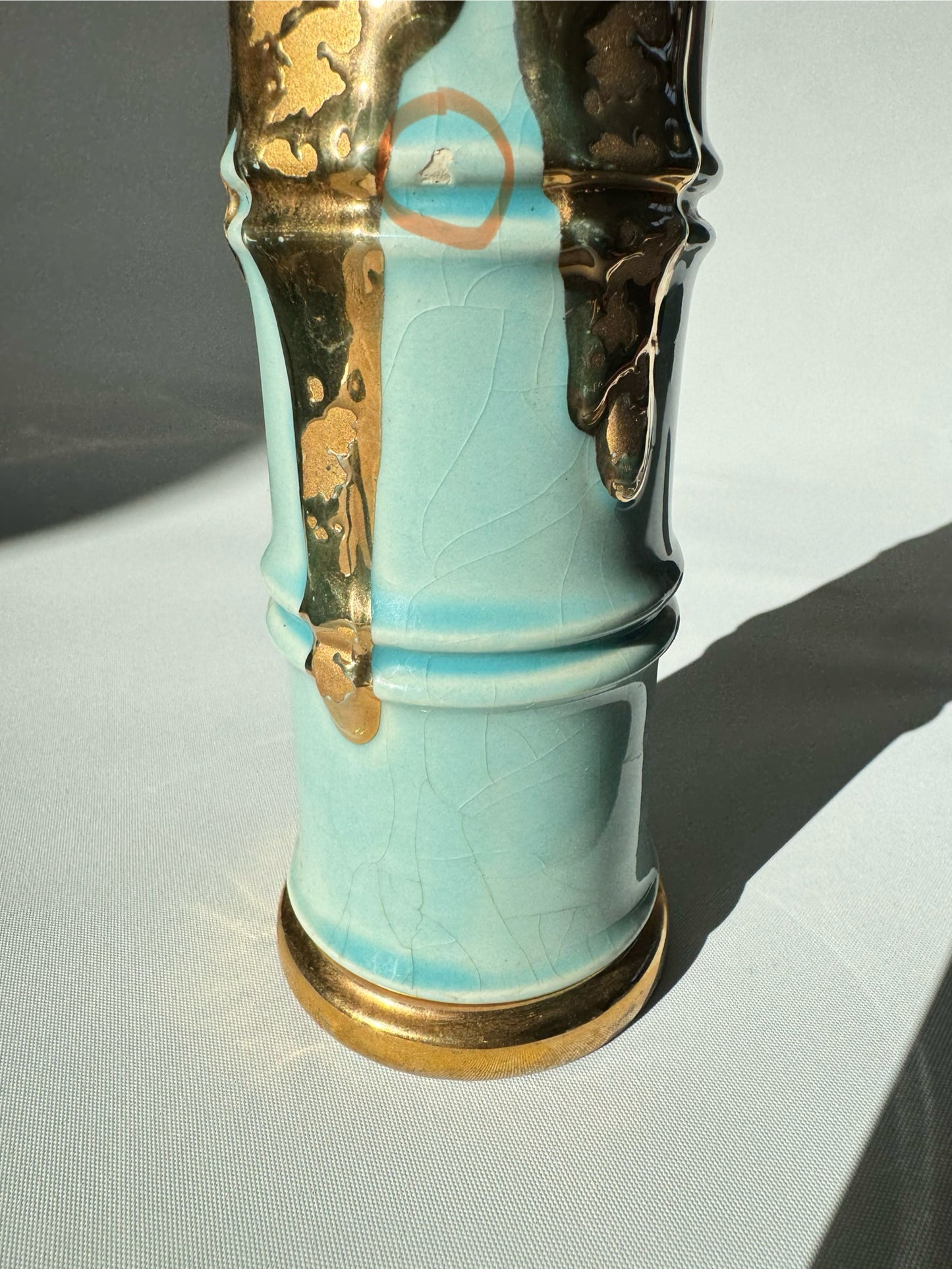 Weeping Gold & Blue Bamboo Vase