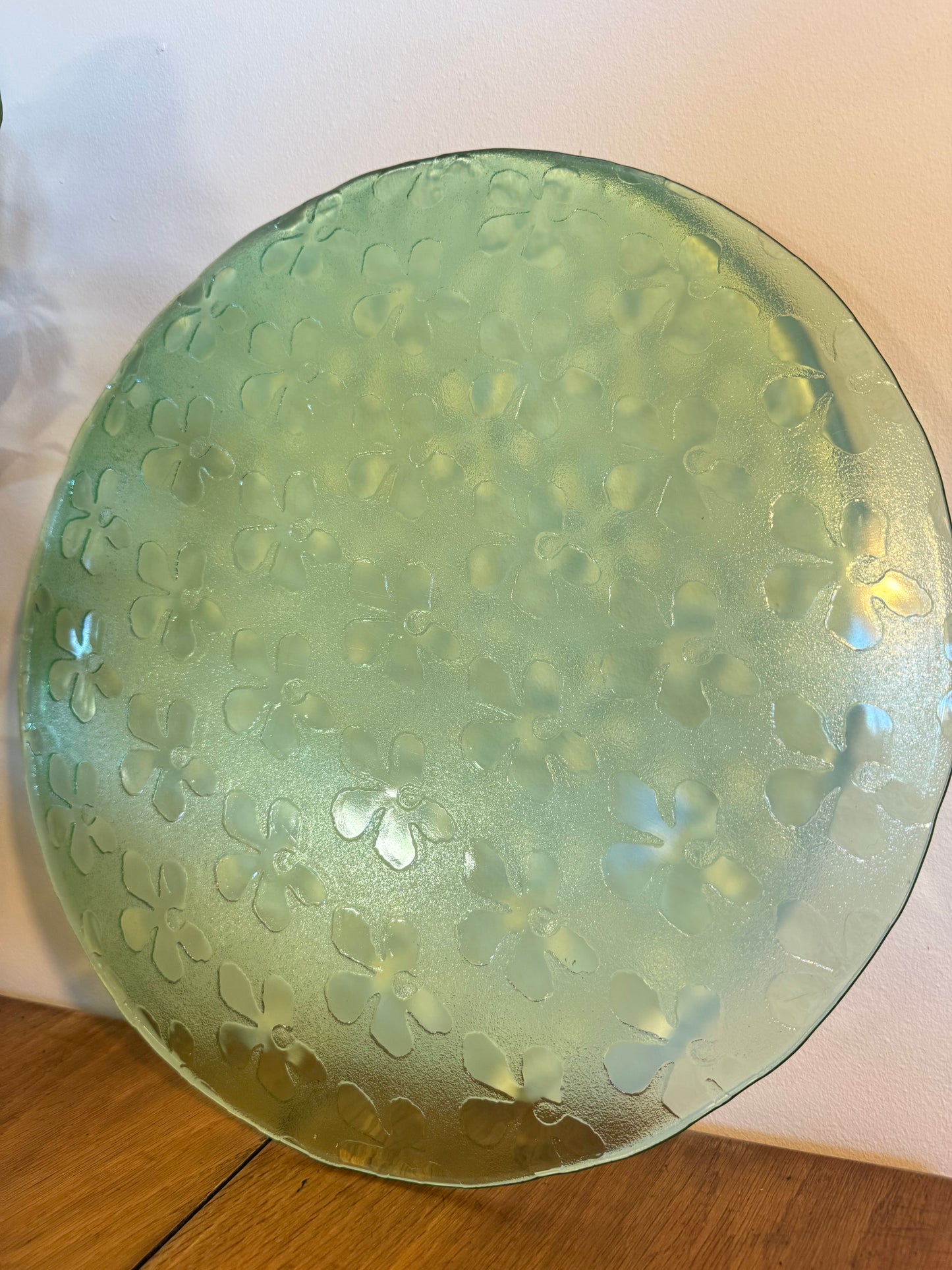 Green Pressed Glass XL Decorative Plate | Villeroy and Boch | Serving Plate |