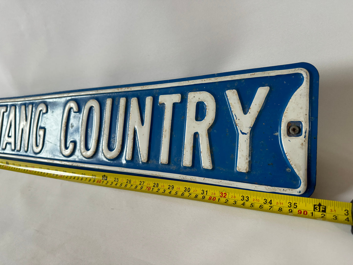 Mustang Country Metal Sign | Ford Memorabilia | Vintage Retro | 1970s | Man Cave |