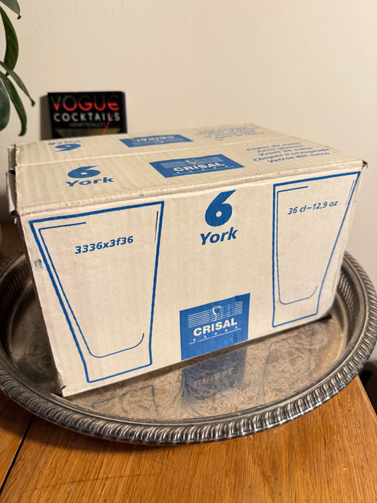 Set of 6 Vintage Yellow Crisal Tumblers – 36cl