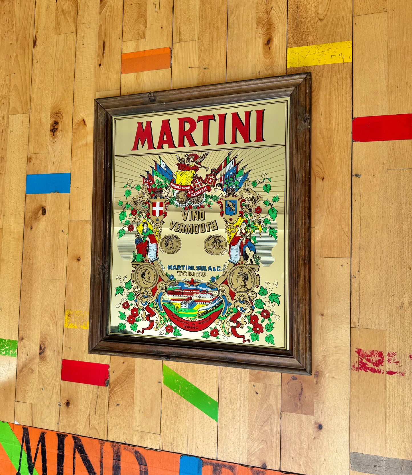 Large Vintage Martini Advertising Art Print Mirror | Vibrant Colourful |