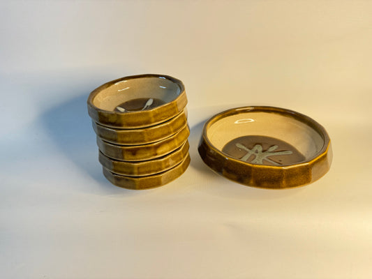 Japanese Serveware Ceramic Bowls | 6 Small Bowls & 1 Large Bowl | Vintage Retro | Mid Century | Prop Set Dressing |