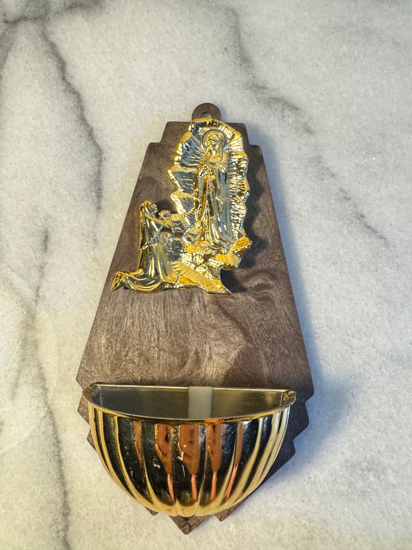 Religious Catholic Italian Holy Water Font Stoup of Holy Virgin Mary | Vintage Retro| Made in Italy |
