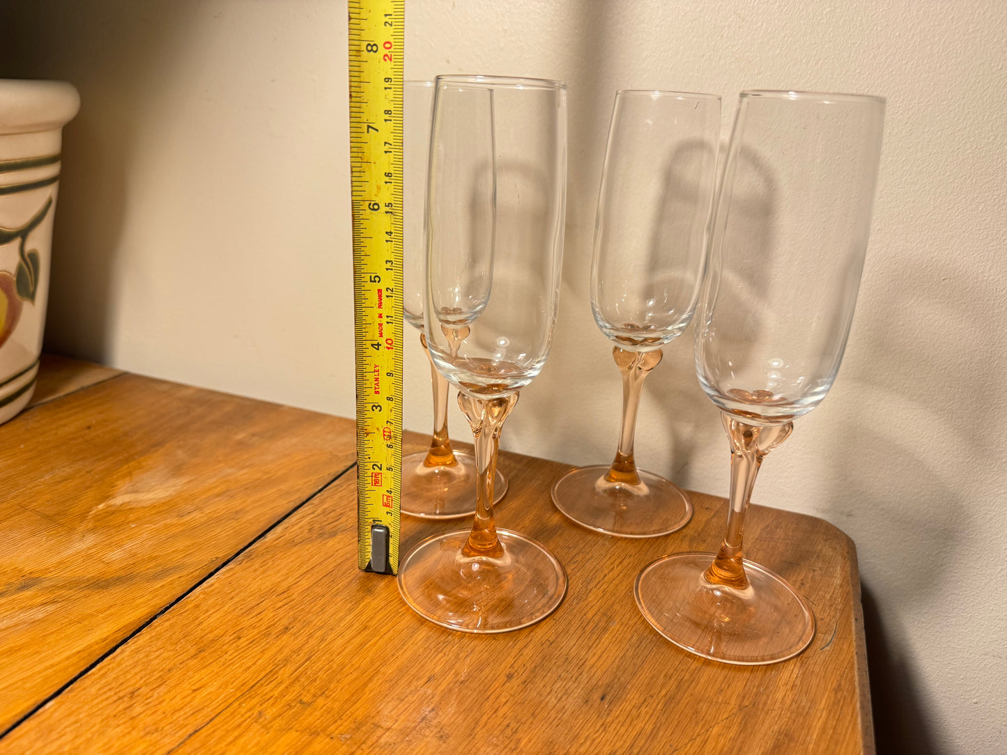 Luminarc Veronese Pink Stem Champagne Glasses | Vintage Retro 70s | Pretty Cute Kitsch |