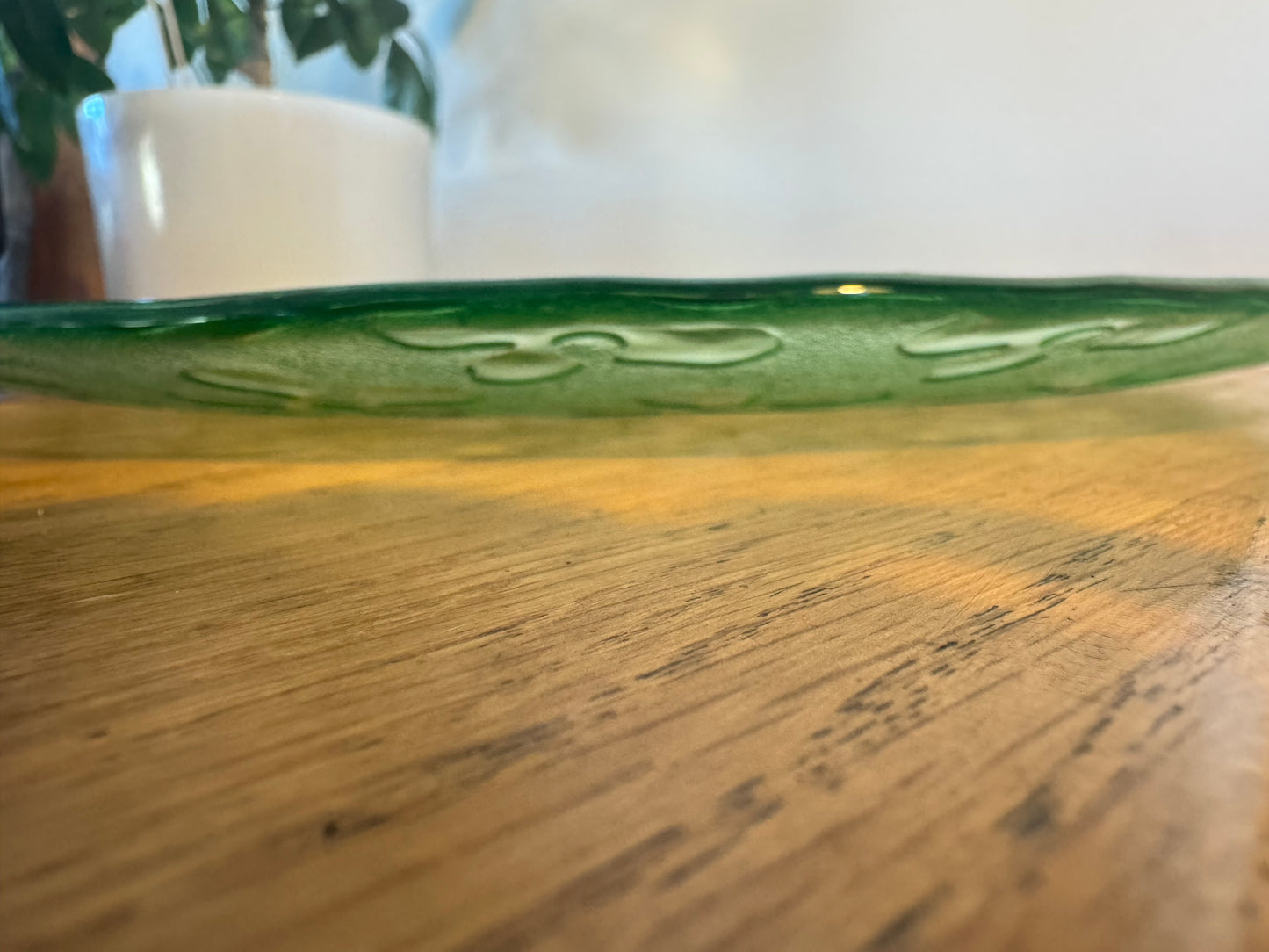 Green Pressed Glass XL Decorative Plate | Villeroy and Boch | Serving Plate |