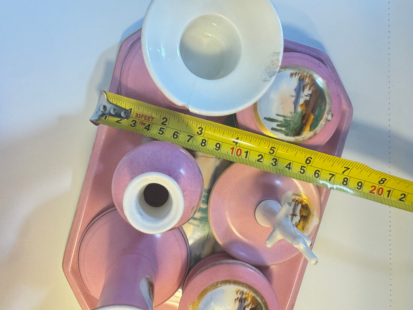 Pink Vintage Ceramic 7 Piece Vanity Set | Dressing Table | Retro Unique |