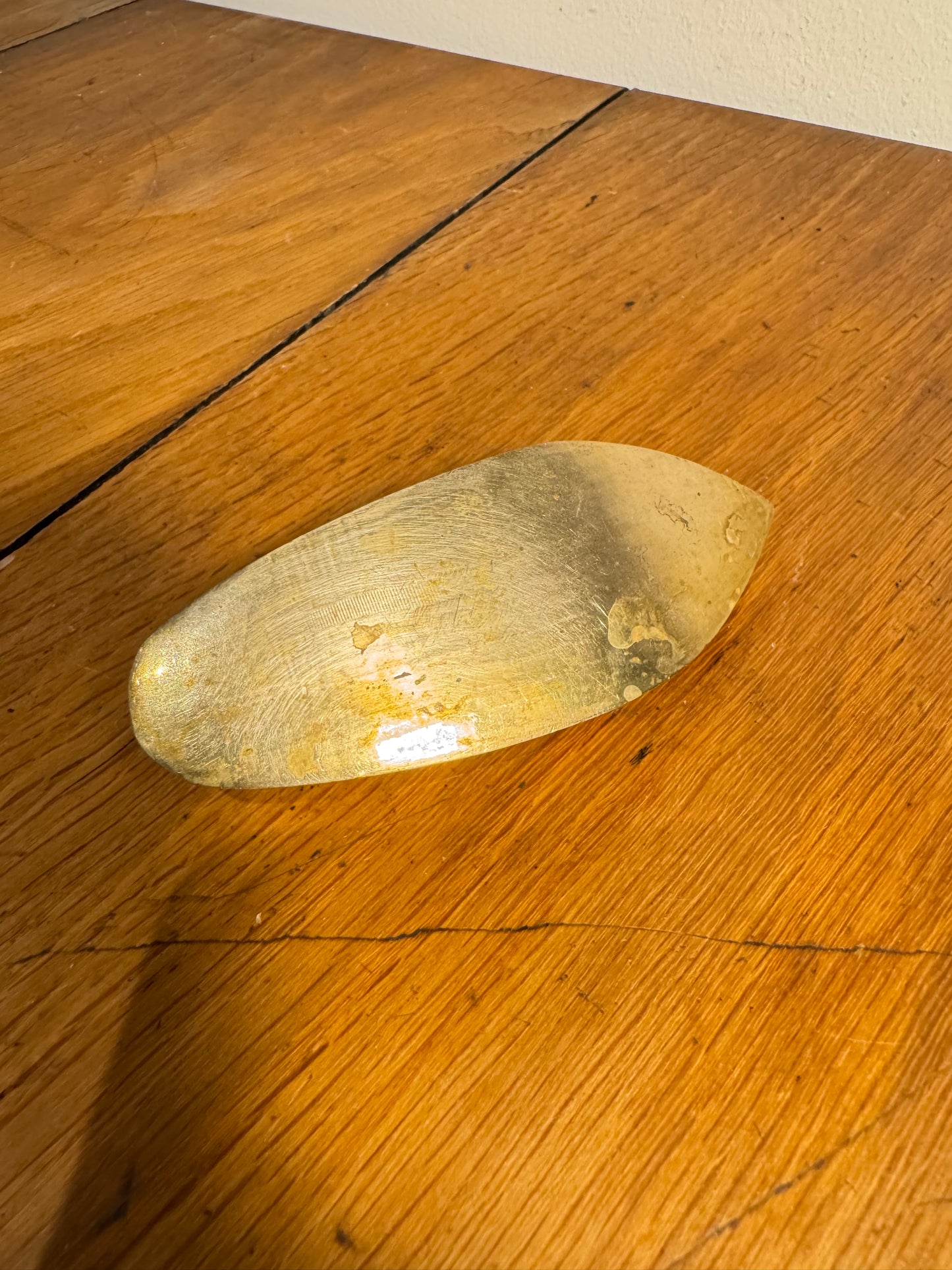 Small Brass Shoe/Slipper Miniature Ashtray | Vintage Retro Quirky | Hand Etched |