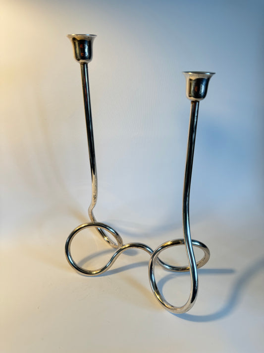 Guido Niest 2002 Silver Candelabra Candlestick Holder | Mid Century MCM | Vintage Retro | Homeware Decor |