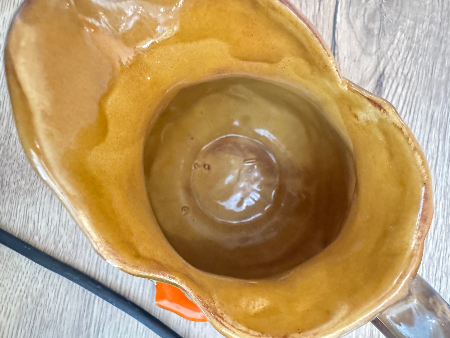 Autumn Leaves Ceramic Pitcher Jug with Saucer | Vintage Retro | Farmhouse Cottagecore |