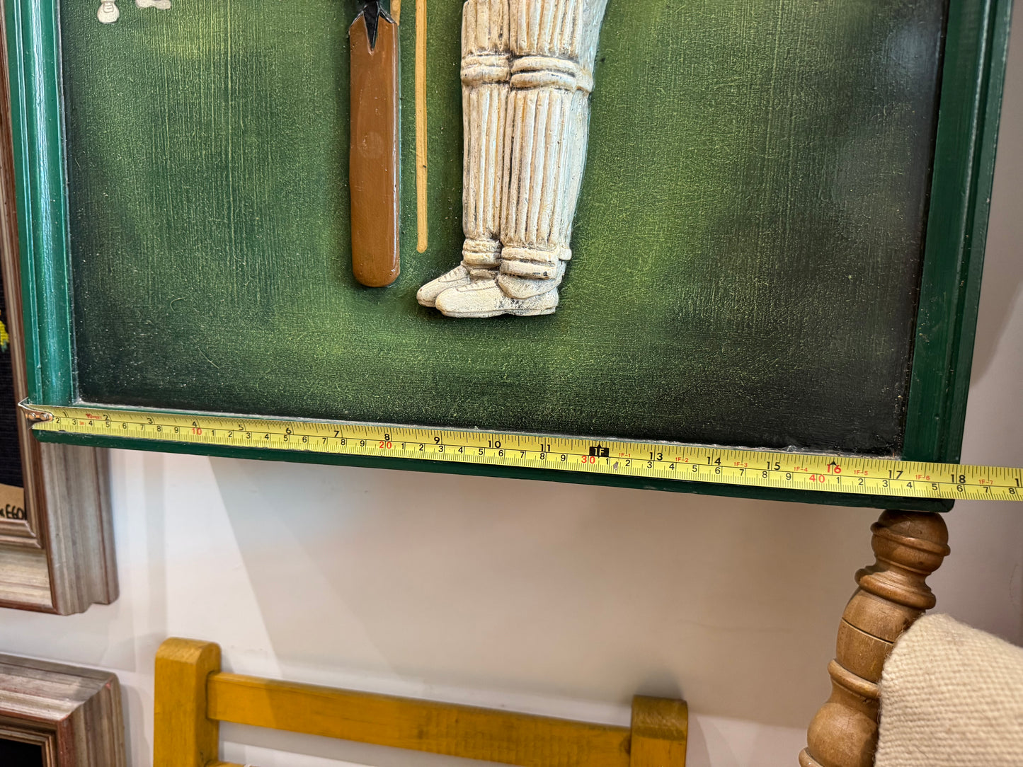 St Lawrence Cricket Club Wooden Wall Cabinet | Handcarved & Handpainted | Vintage Antique | British Cricket |