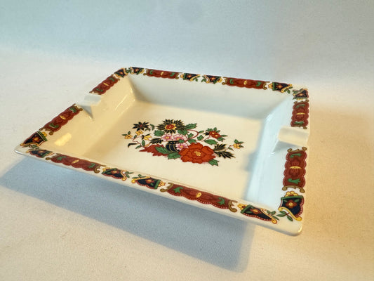 Porcelain Ashtray with Floral Design | Made in Spain | Vintage Retro |