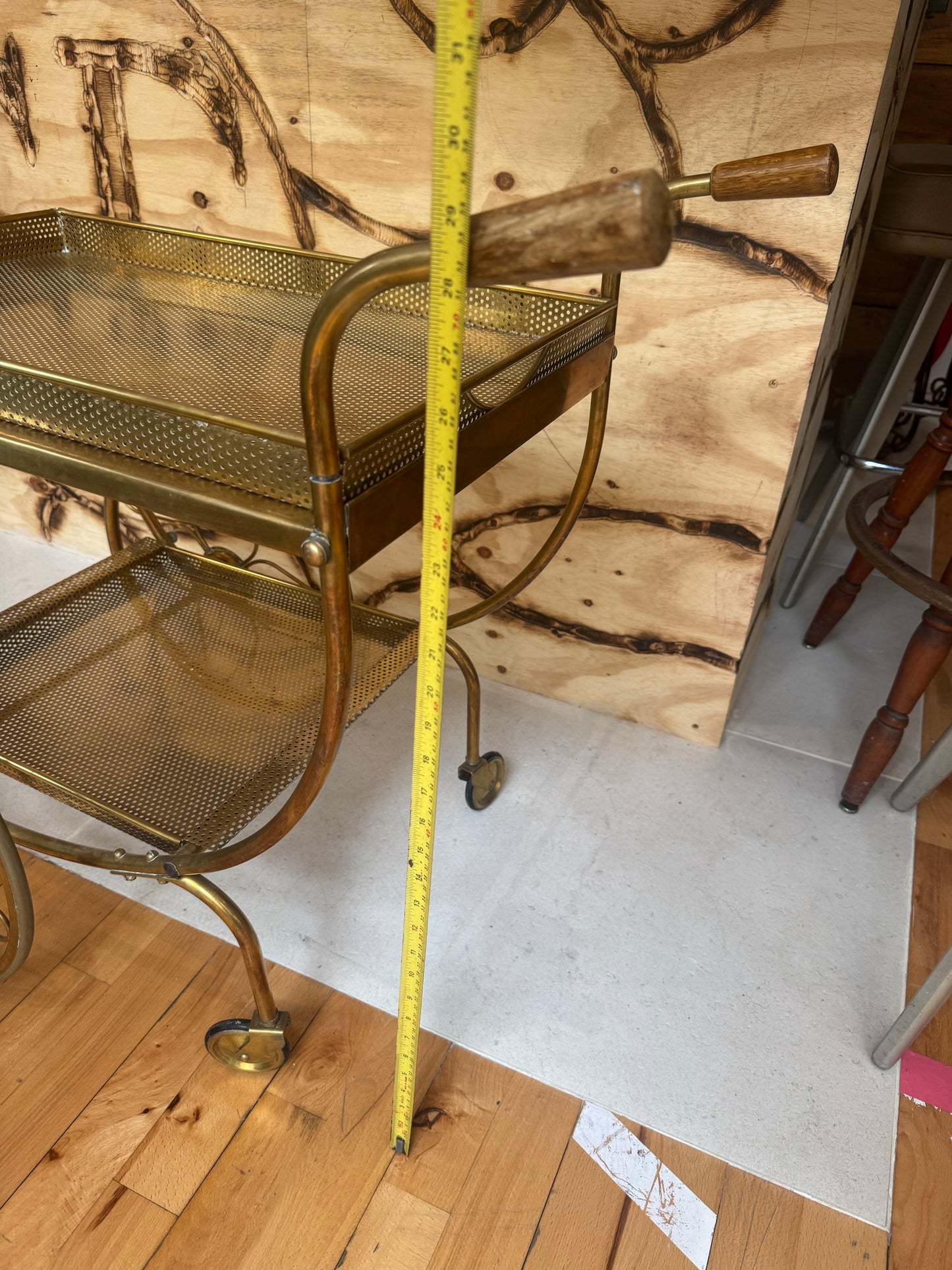 Josef Franc Brass Bar Trolley | Vintage Antique Homeware Decor |