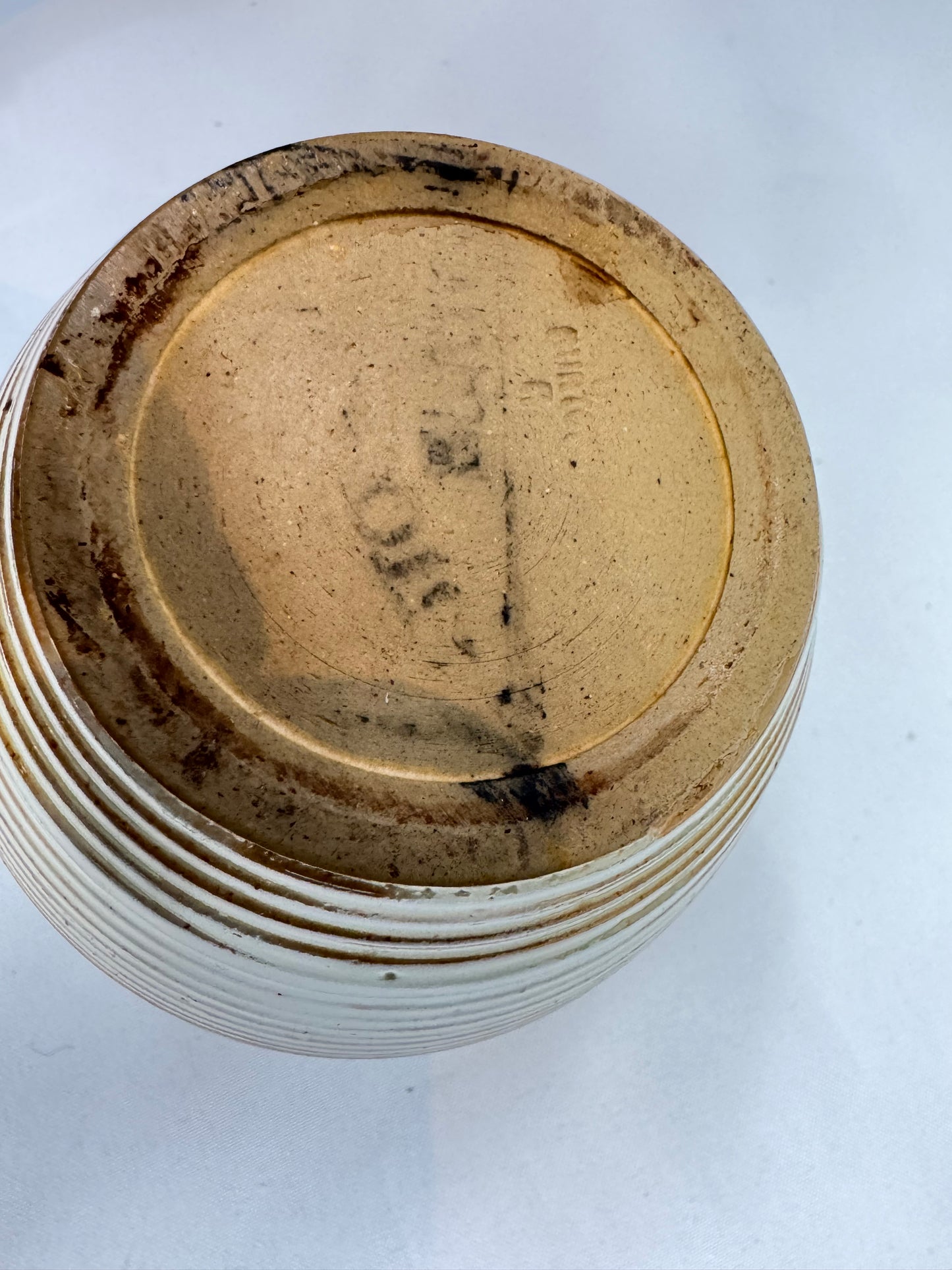 Burton Studio Pottery Round Vase | Striped | Vintage Retro | MCM Mid Century |