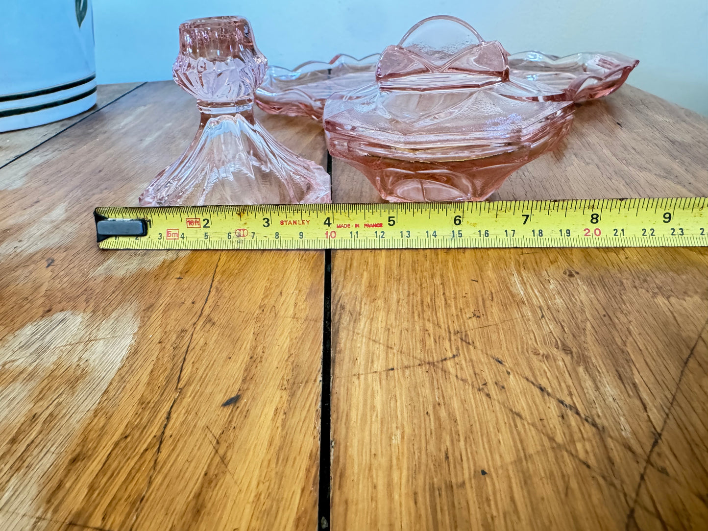 Pink Glass Vanity Set | Dressing Table | Retro Vintage Unique |