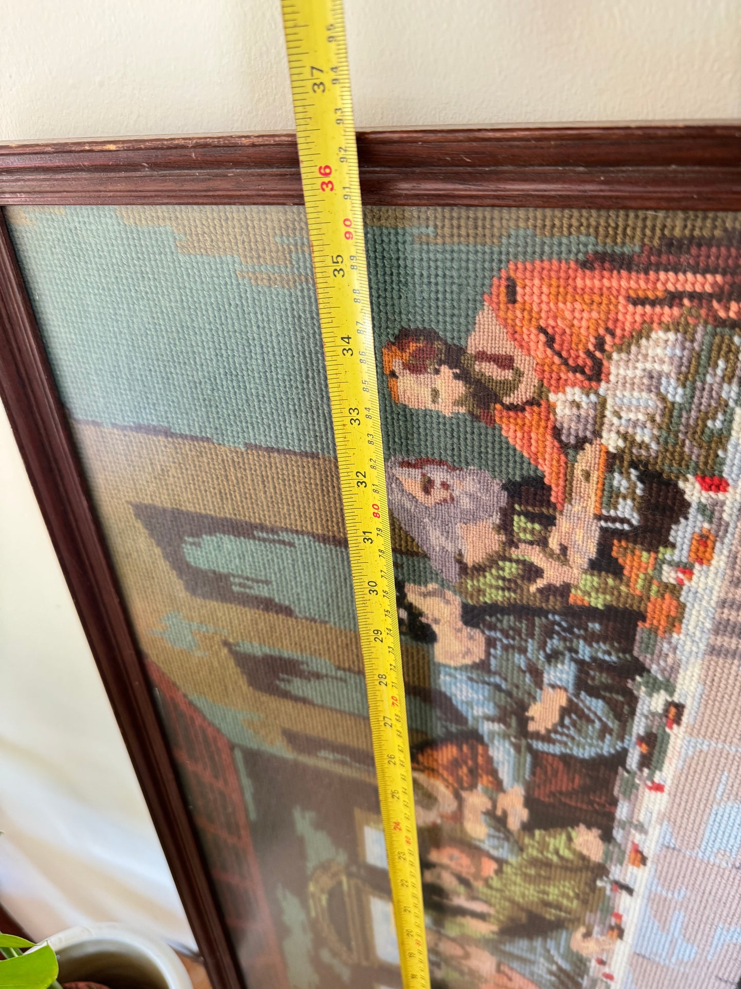 The Last Supper Framed Needlepoint | Leonardo Da Vinci | Handcrafted Folk Art | Vintage Retro | Religious Holy Jesus |