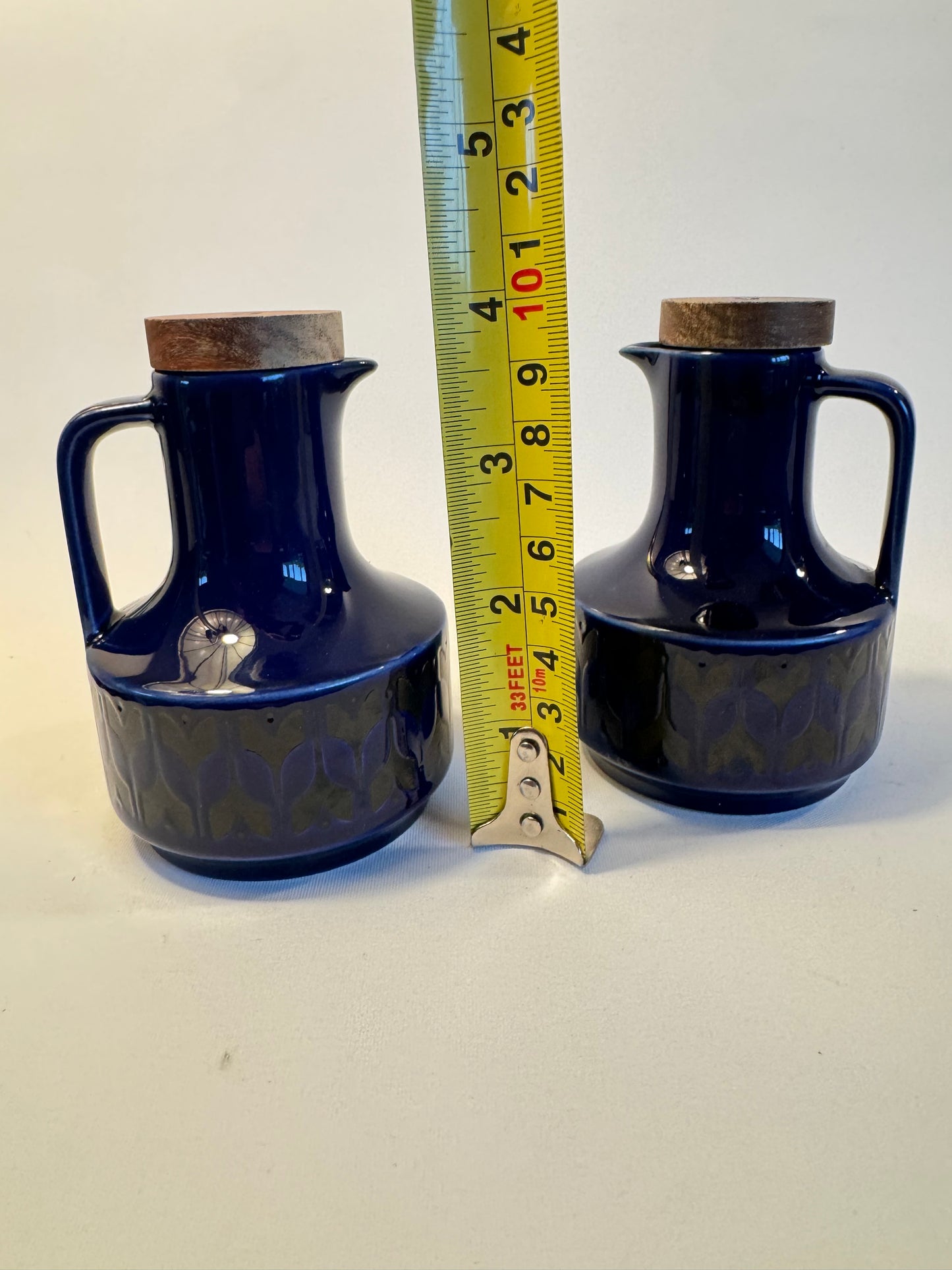 Hornsea Heirloom Navy Blue Oil & Vinegar Pair | Vintage Retro |