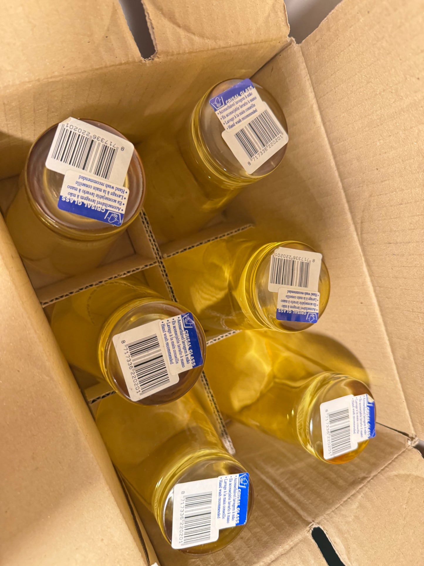 Set of 6 Vintage Yellow Crisal Tumblers – 36cl