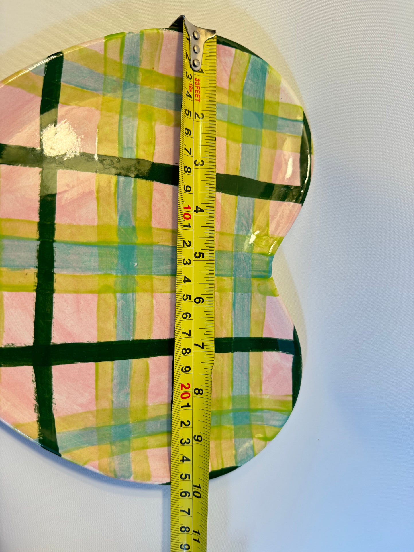 Heart Shaped Decorative Plate | Tartan/Checked Pattern | Vintage Retro Style | Cute Decor Dopamine Decor |