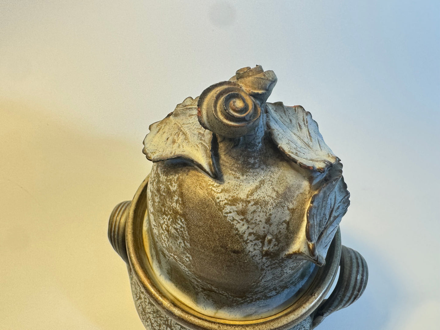 Unusual Shape Stoneware Ceramic Lidded Pot | Studio Pottery | Vintage Retro | Unique Quirky |