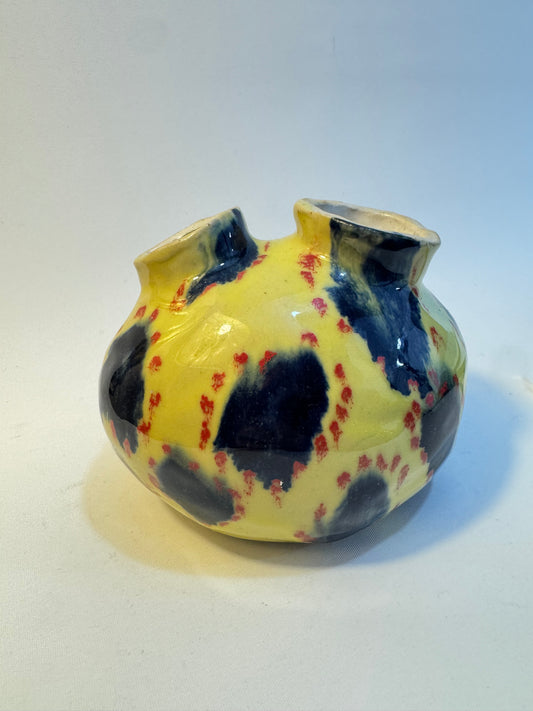 Handmade Vase | Studio Pottery | Handpainted | Unique Quirky One of a Kind |