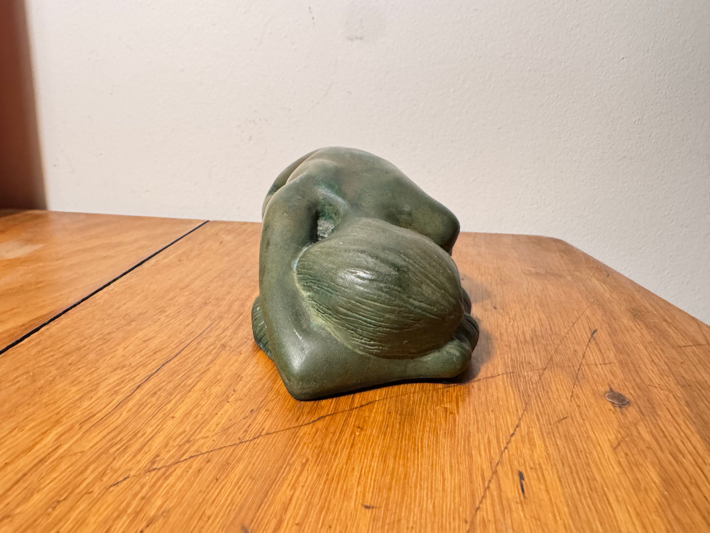 Carved Slate Sleeping Nude Lady Figure With Bronzed Effect Finish | Vintage Decor | Art Deco | Unique | c1930 |