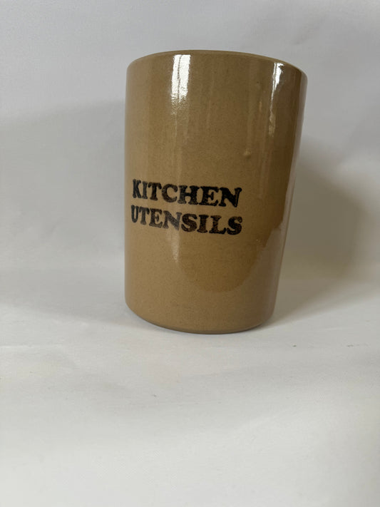 Kitchen Utensils Pot | Vintage Retro | Pearsons Of Chesterfield 70s | Stoneware | MCM Mid Century |