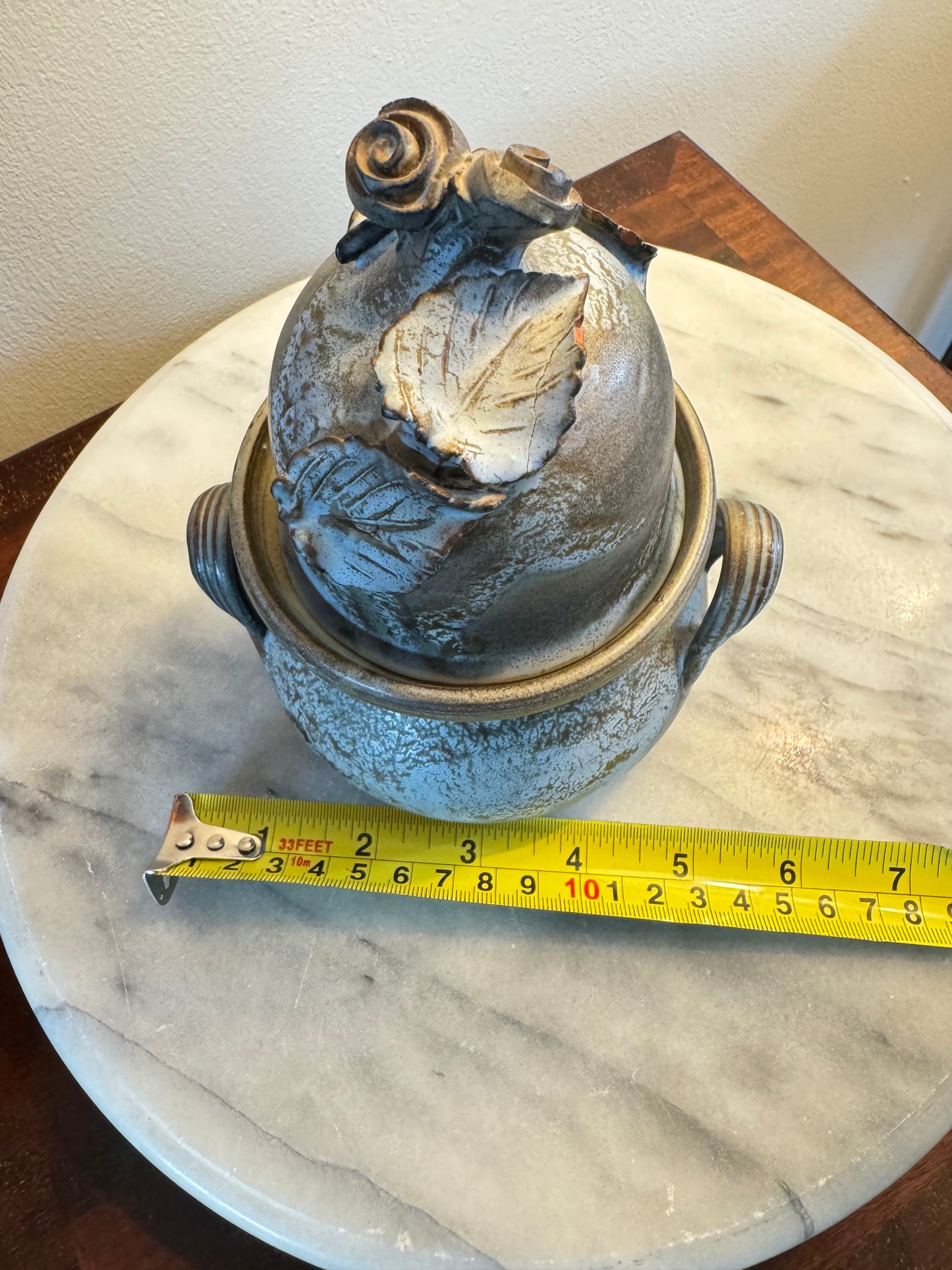 Unusual Shape Stoneware Ceramic Lidded Pot | Studio Pottery | Vintage Retro | Unique Quirky |