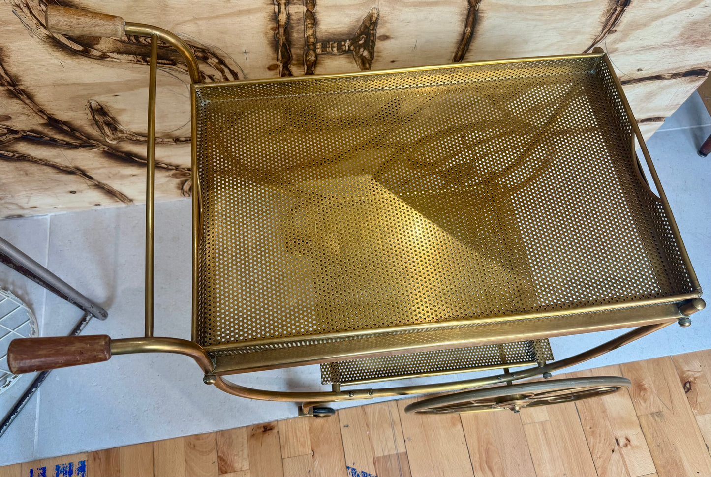 Josef Franc Brass Bar Trolley | Vintage Antique Homeware Decor |