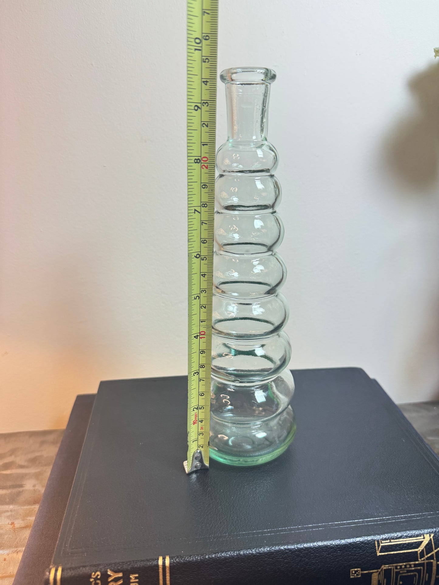 Clear Glass Bubble Ribbed Vase | Vintage Retro | Bobble Vase | Single Stem Vase