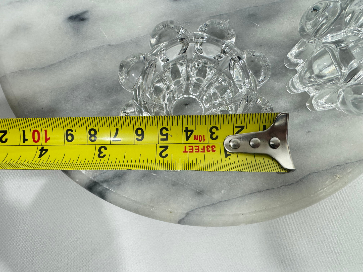 Reims Glass Bobble Candlestick Holders | Set of 2 | Vintage Retro | French Made in France |