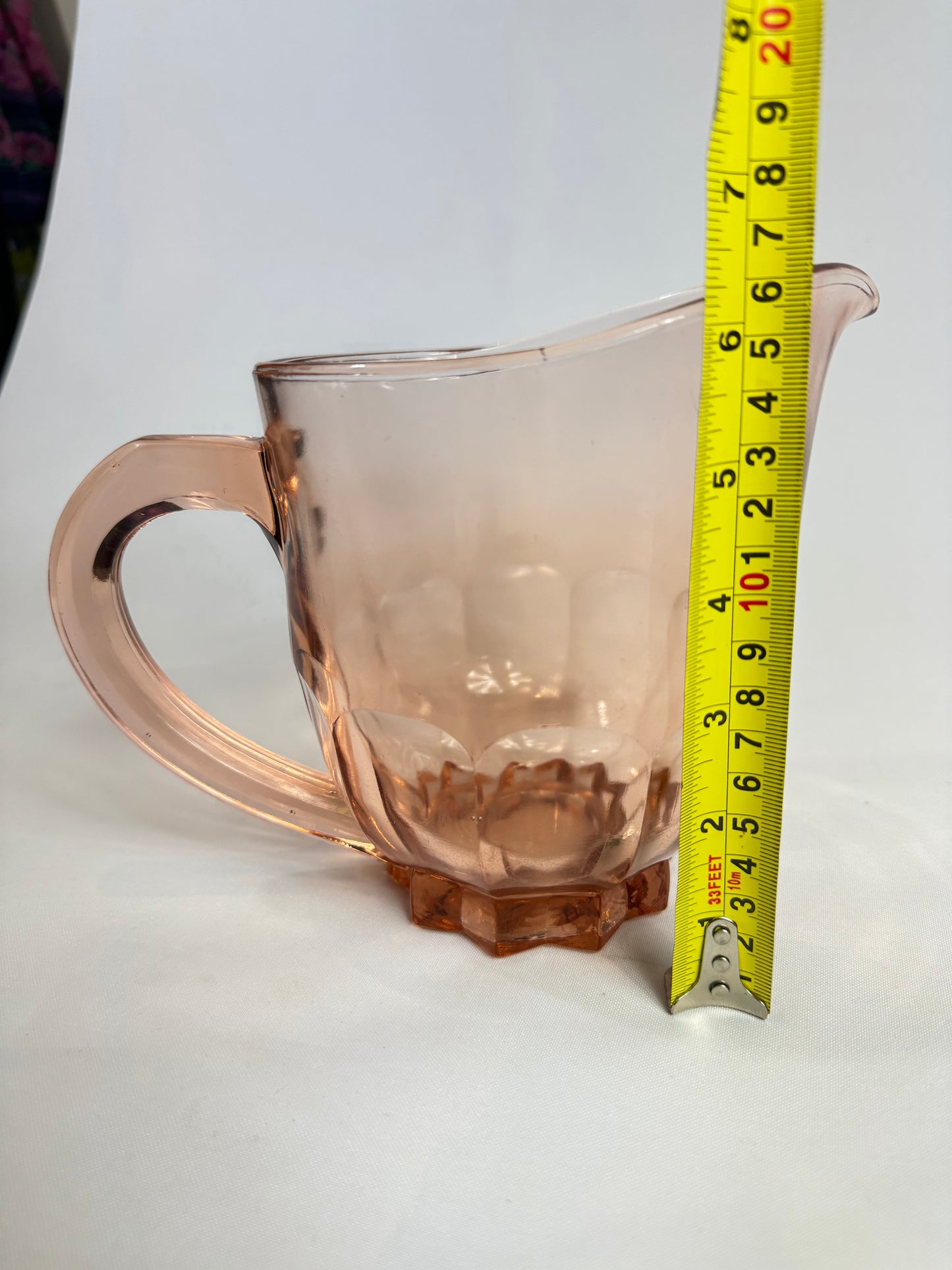 Pink Glass Jug | Made in France | Vintage Retro | Cocktail Pitcher
