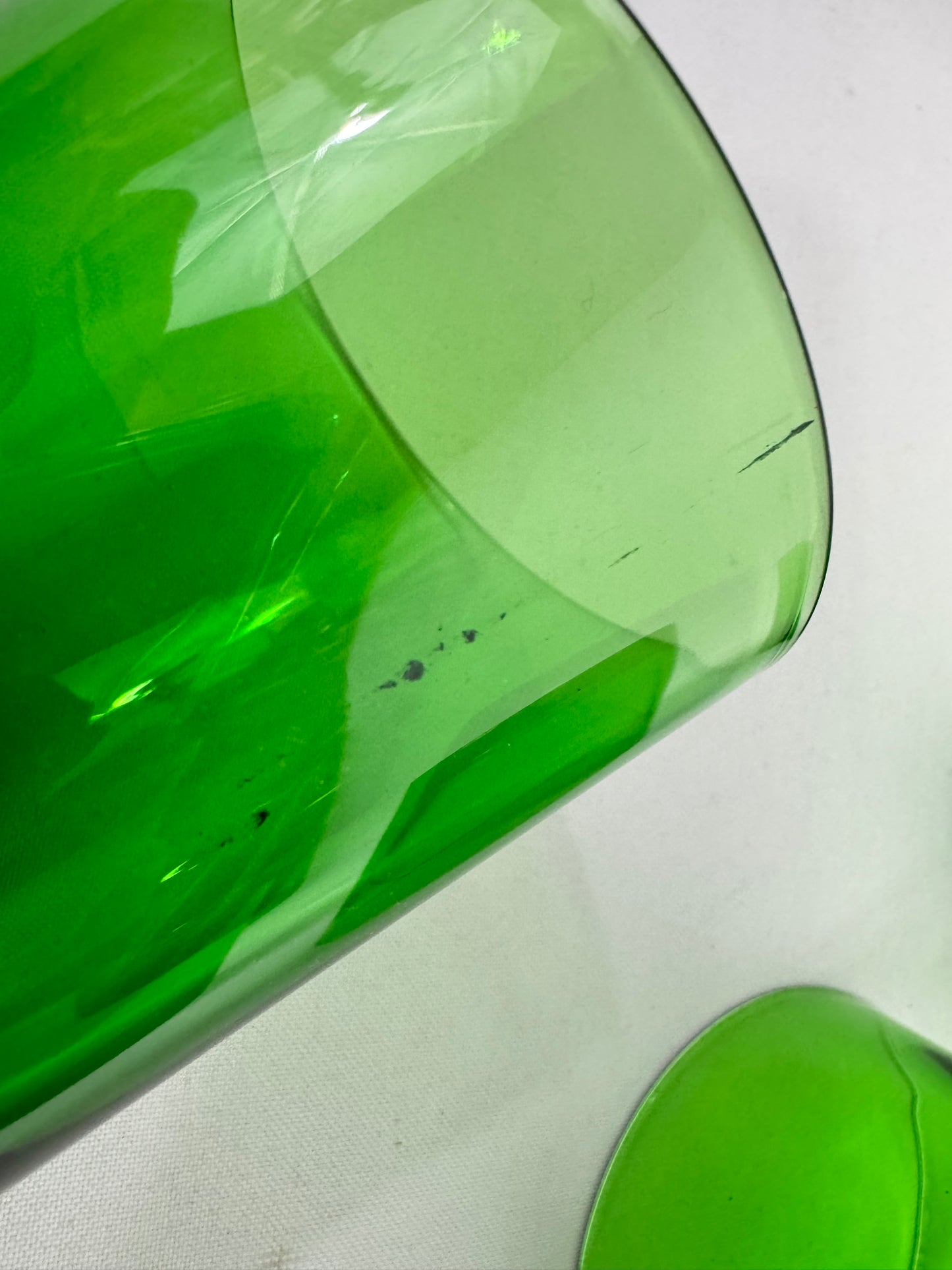 Green Italian Glass Short Tumblers | Vintage Retro MCM Mid Century | Barware |