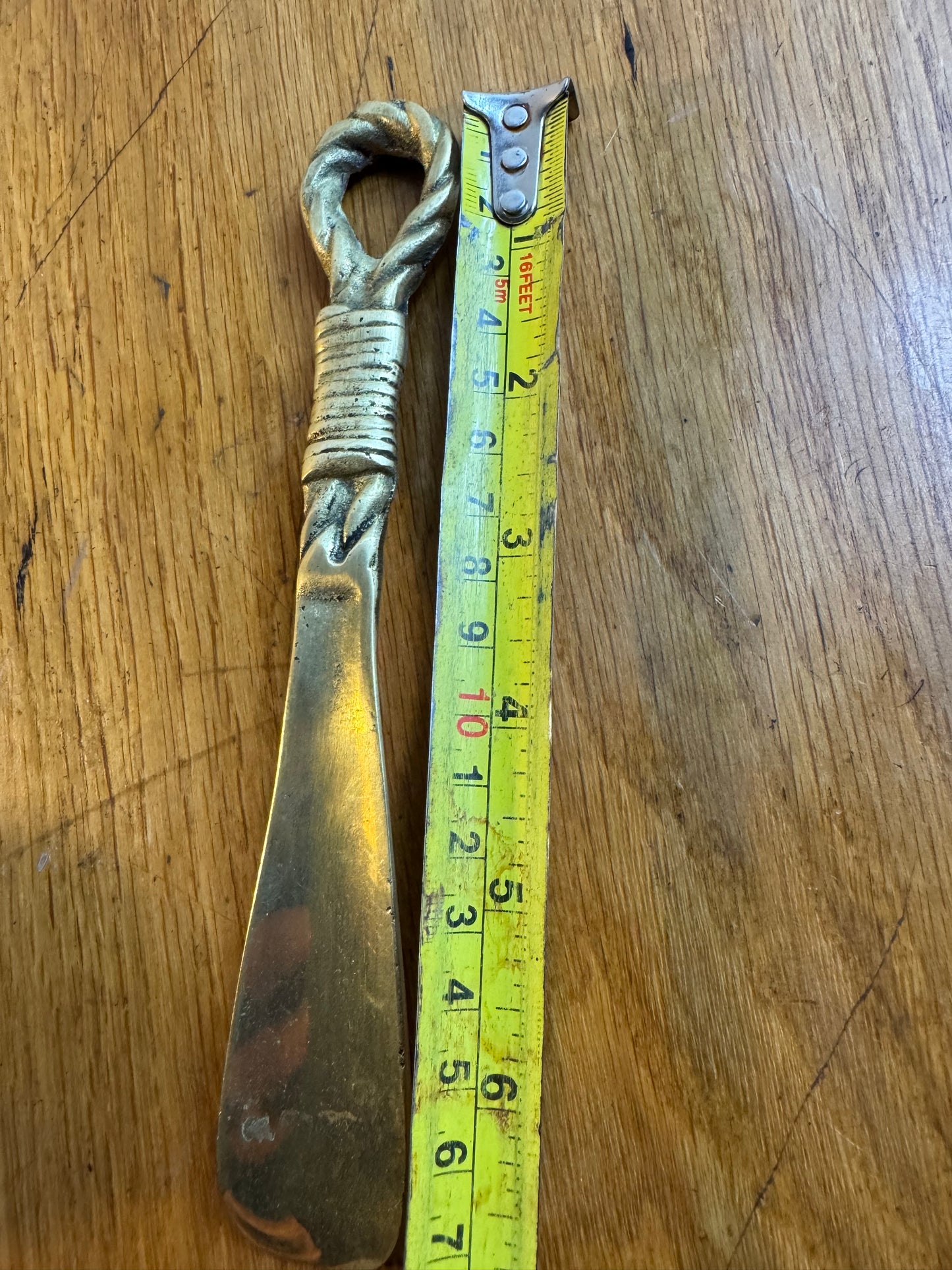Vintage Brass Shoe Horn With Rope Handle | Antique Style | Nautical |