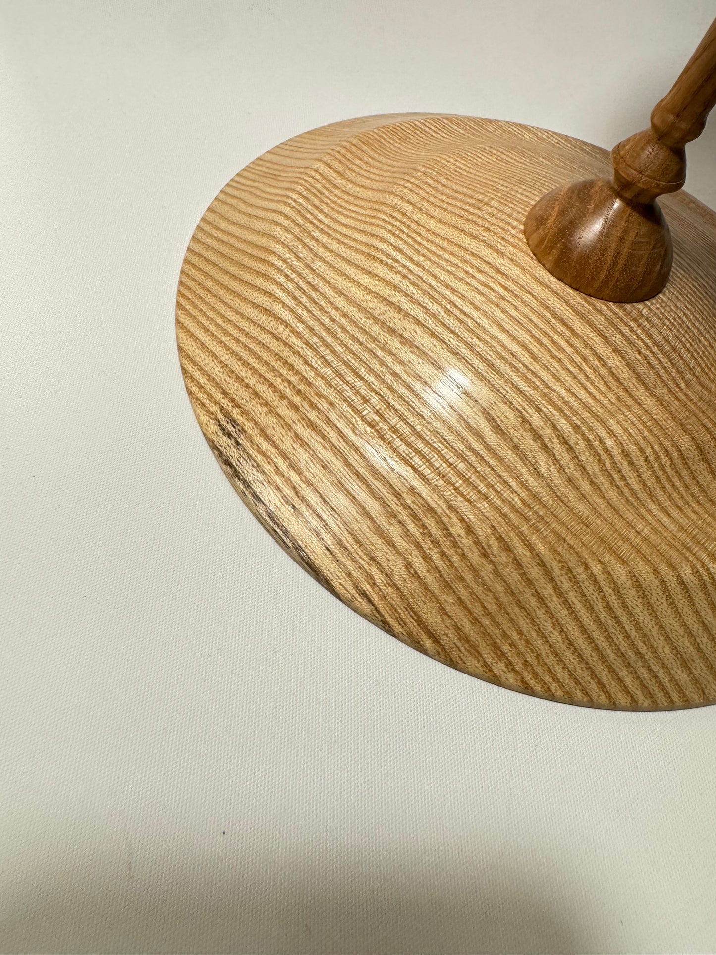 Handmade Ash Wood Pedestal Platter/Bowl | Dinner Party Serveware | Vintage Retro | Scandi | MCM Mid Century |