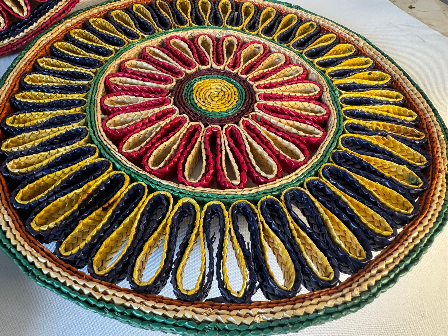 Set of 4 Woven Trivets/ Placemats | Vintage Retro |