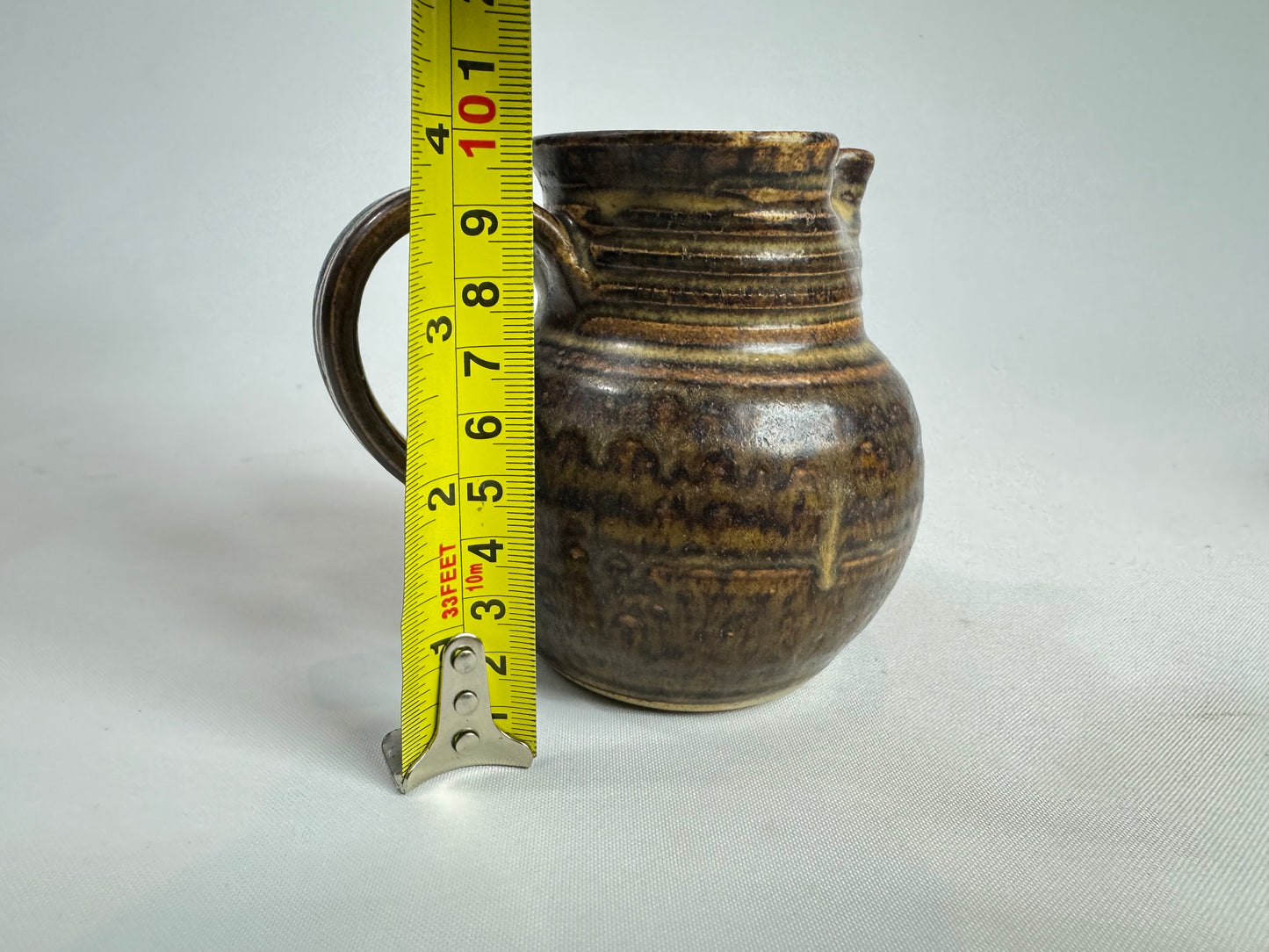 Small Brown Ceramic Jug | Studio Pottery | Prinknash England Earthenware |