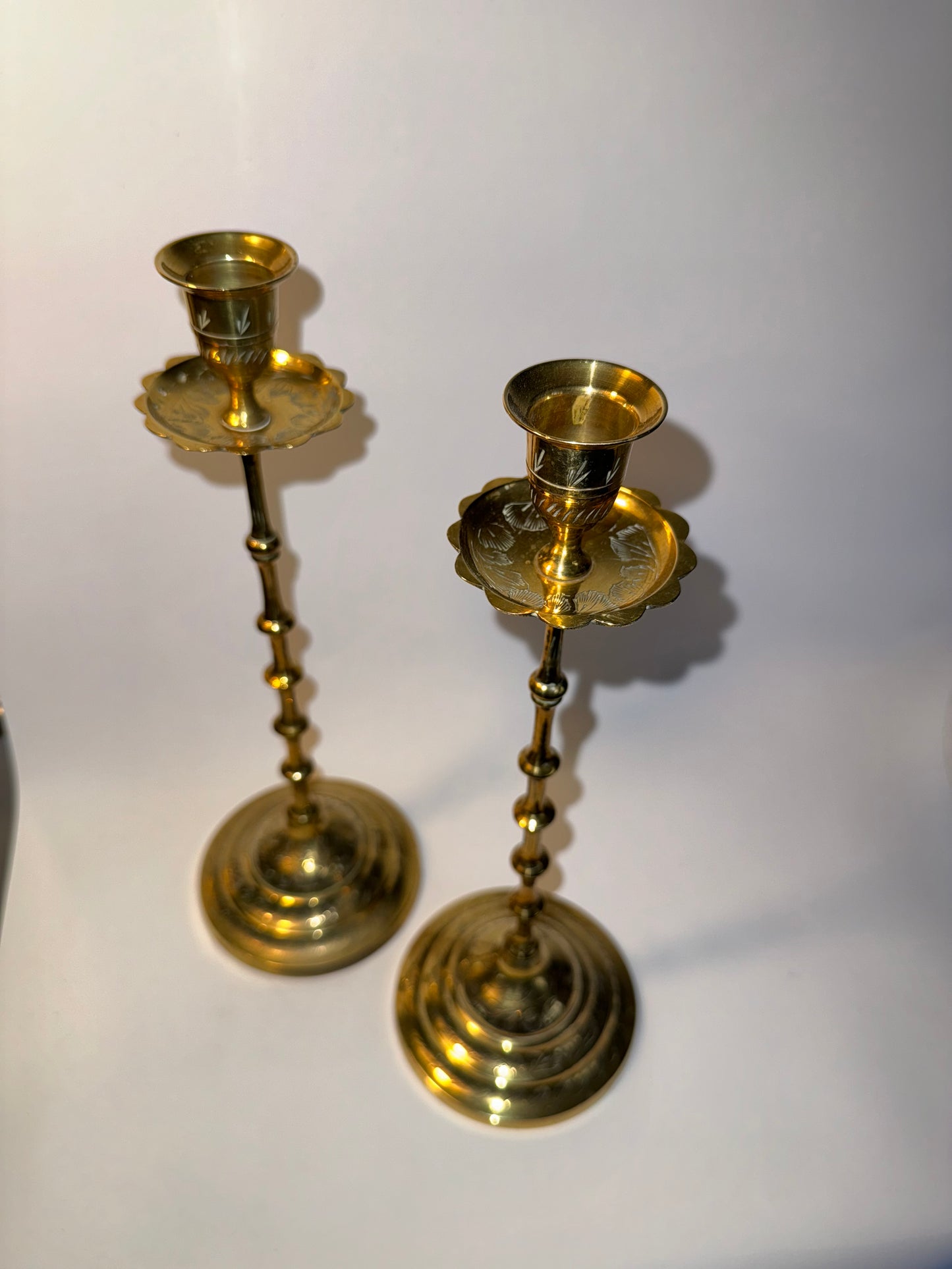 Ornate Brass Candlestick Holders | Vintage Antique |