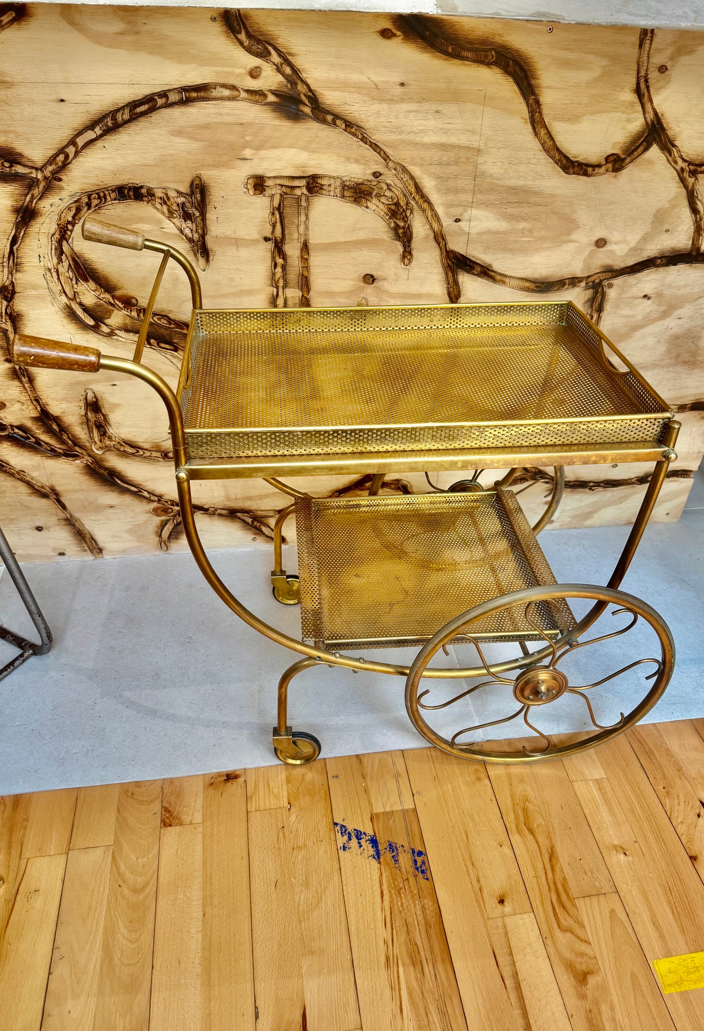 Josef Franc Brass Bar Trolley | Vintage Antique Homeware Decor |
