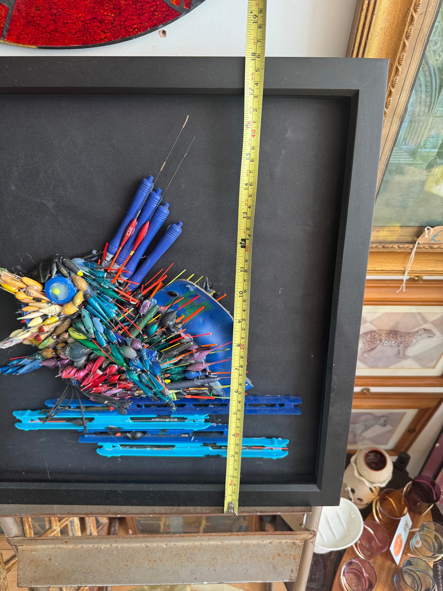 ‘The One That Got Away’ by Robert Carter | Handmade Vintage Fishing Float Wall Art Depicting Marlin Jumping Out of Water | Vintage Unique Quirky |