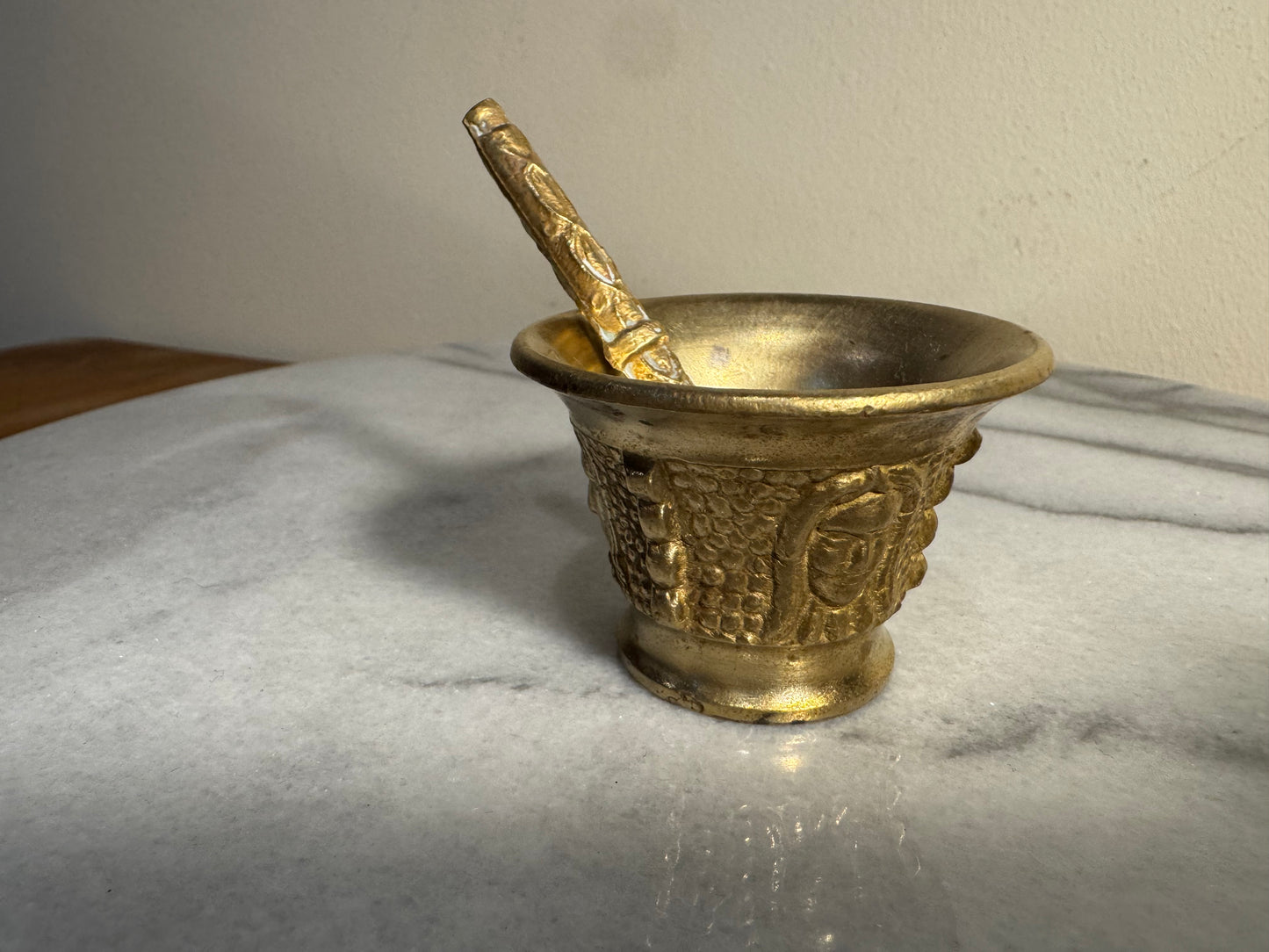 Miniature Brass Mortar & Pestle | Vintage Unique |