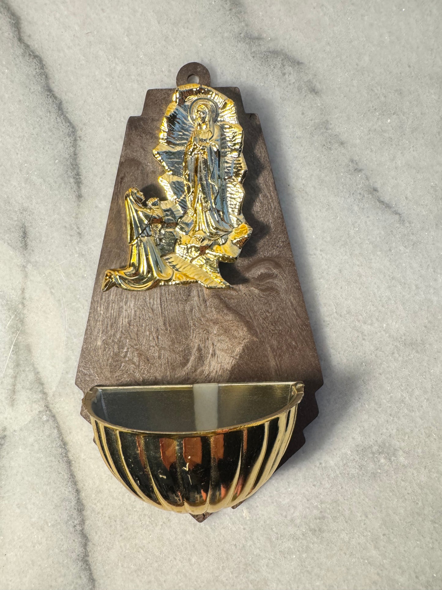 Religious Catholic Italian Holy Water Font Stoup of Holy Virgin Mary | Vintage Retro| Made in Italy |