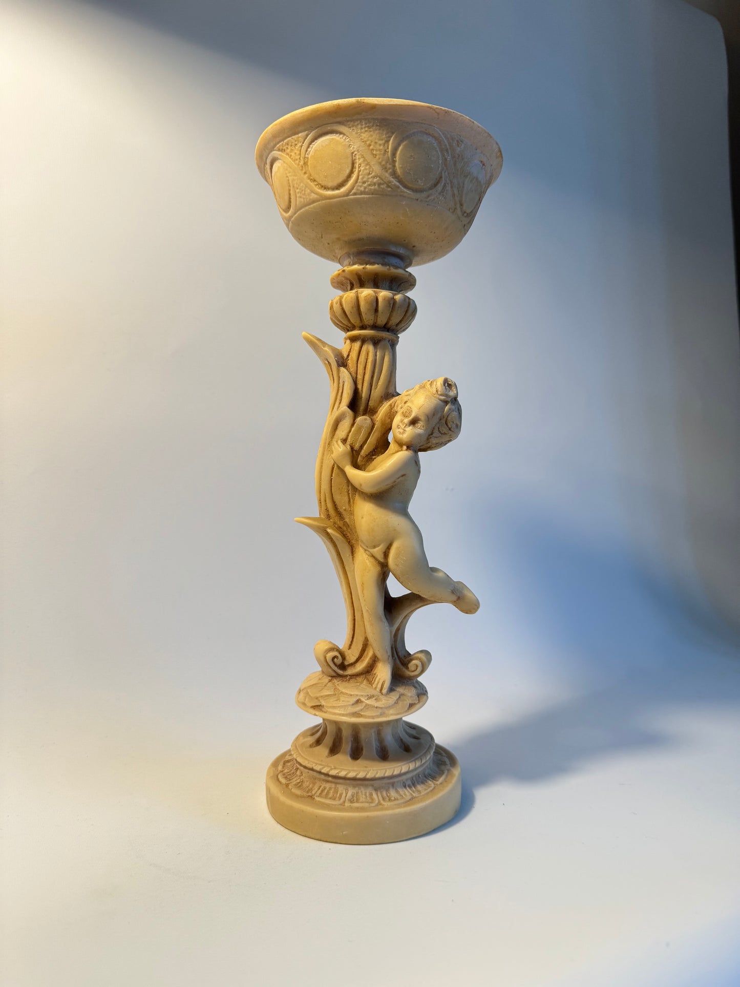 Cherub Flower Arrangement Stand | Vintage Retro Decor Homeware | Candle Holder |
