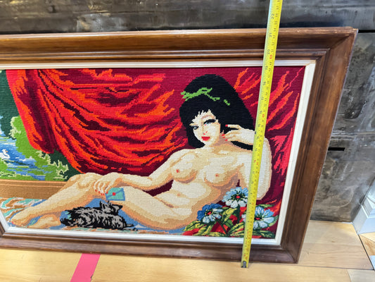 Needlepoint Of The Naked Lady | Nude Erotic Tapestry |